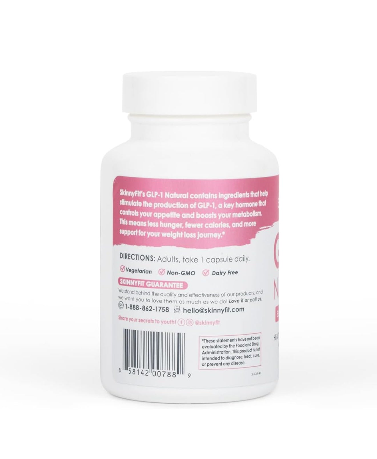 SkinnyFit - GLP-1 Natural Probiotic Supplement (30 Servings) - Weight & Fitness Goals - Cravings, Appetite & Digestion - Berberine & Probiotics - Non GMO, Gluten Free & Dairy Free - Beauty & Body Care