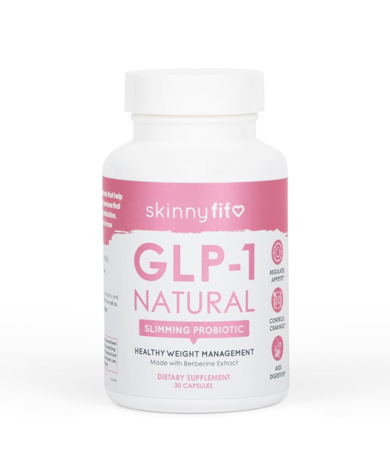 SkinnyFit - GLP-1 Natural Probiotic Supplement (30 Servings) - Weight & Fitness Goals - Cravings, Appetite & Digestion - Berberine & Probiotics - Non GMO, Gluten Free & Dairy Free - Beauty & Body Care