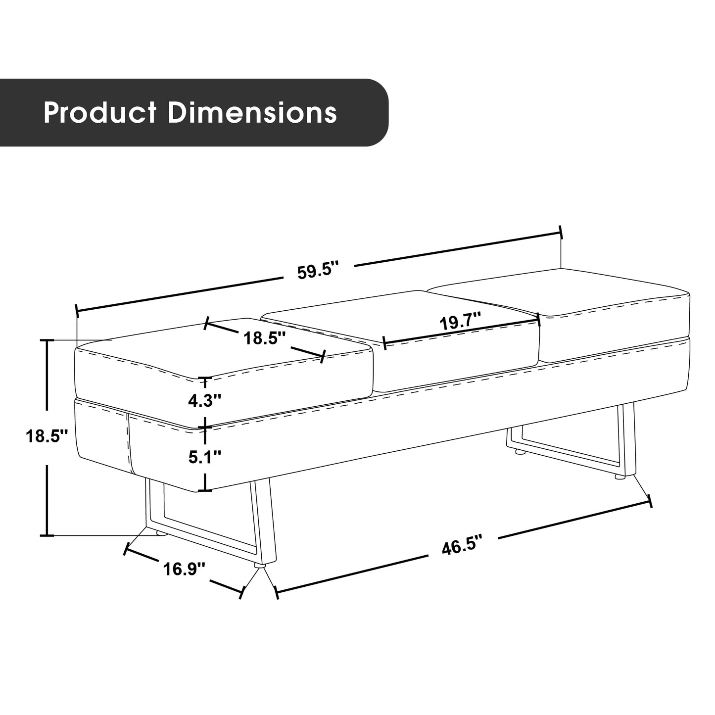 Reception Bench Leather - White