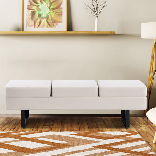 Reception Bench Leather - White