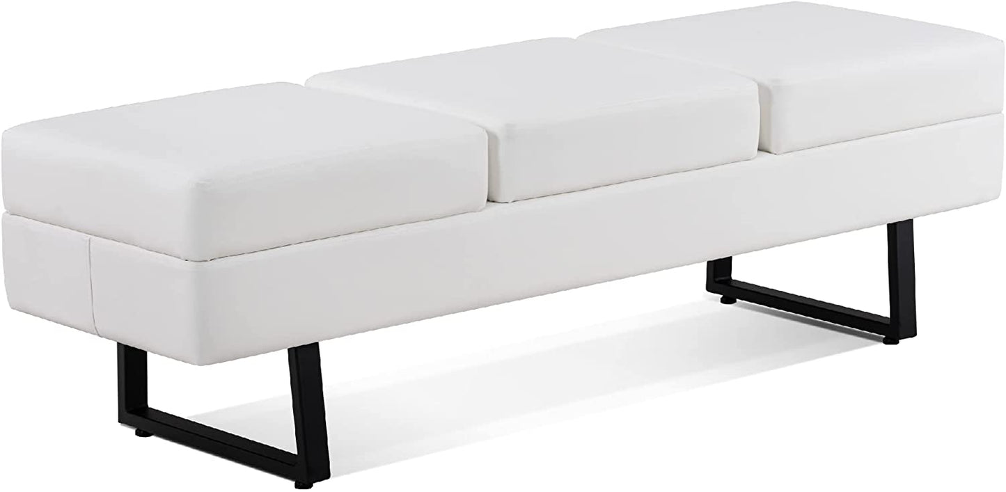 Reception Bench Leather - White