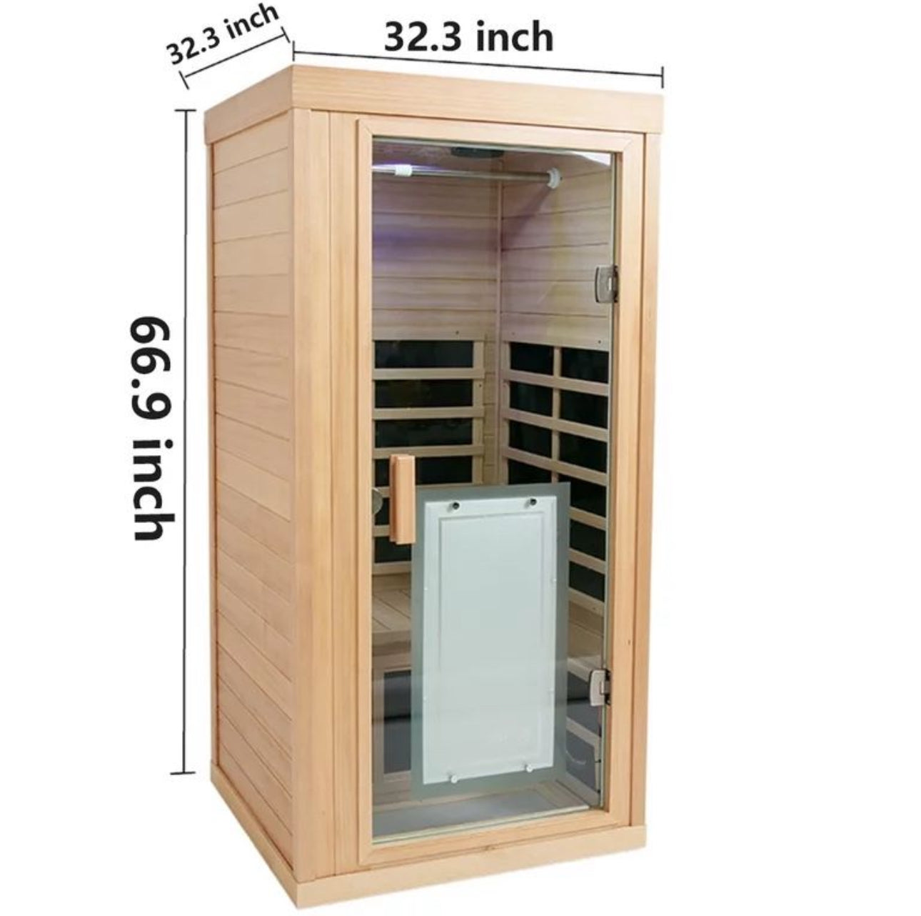 67 Inch Large Wooden Sauna Room, Personal Sauna Heater With Infrared Heaters Board and LCD Control Panel,Indoors Outdoors For Relax Relieve stress