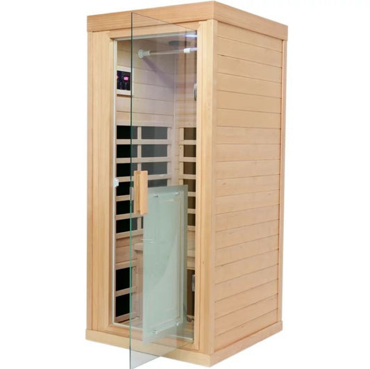 67 Inch Large Wooden Sauna Room, Personal Sauna Heater With Infrared Heaters Board and LCD Control Panel,Indoors Outdoors For Relax Relieve stress