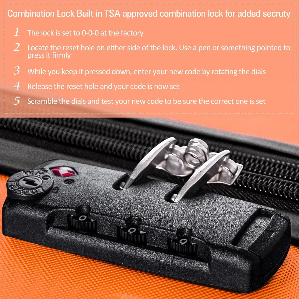 Luggage 3 Piece Set Suitcase Spinner Hardshell Lightweight TSA Lock