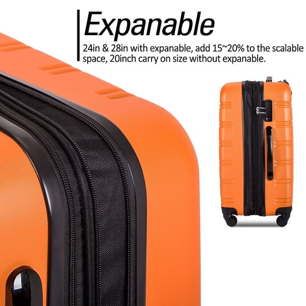 Luggage 3 Piece Set Suitcase Spinner Hardshell Lightweight TSA Lock