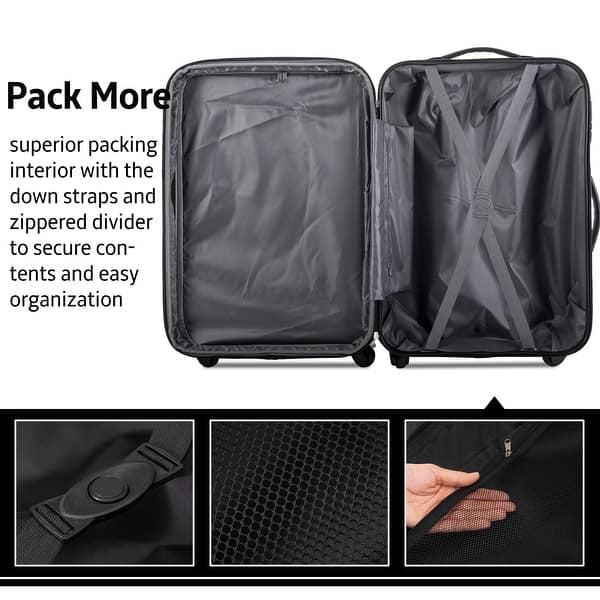 Luggage 3 Piece Set Suitcase Spinner Hardshell Lightweight TSA Lock